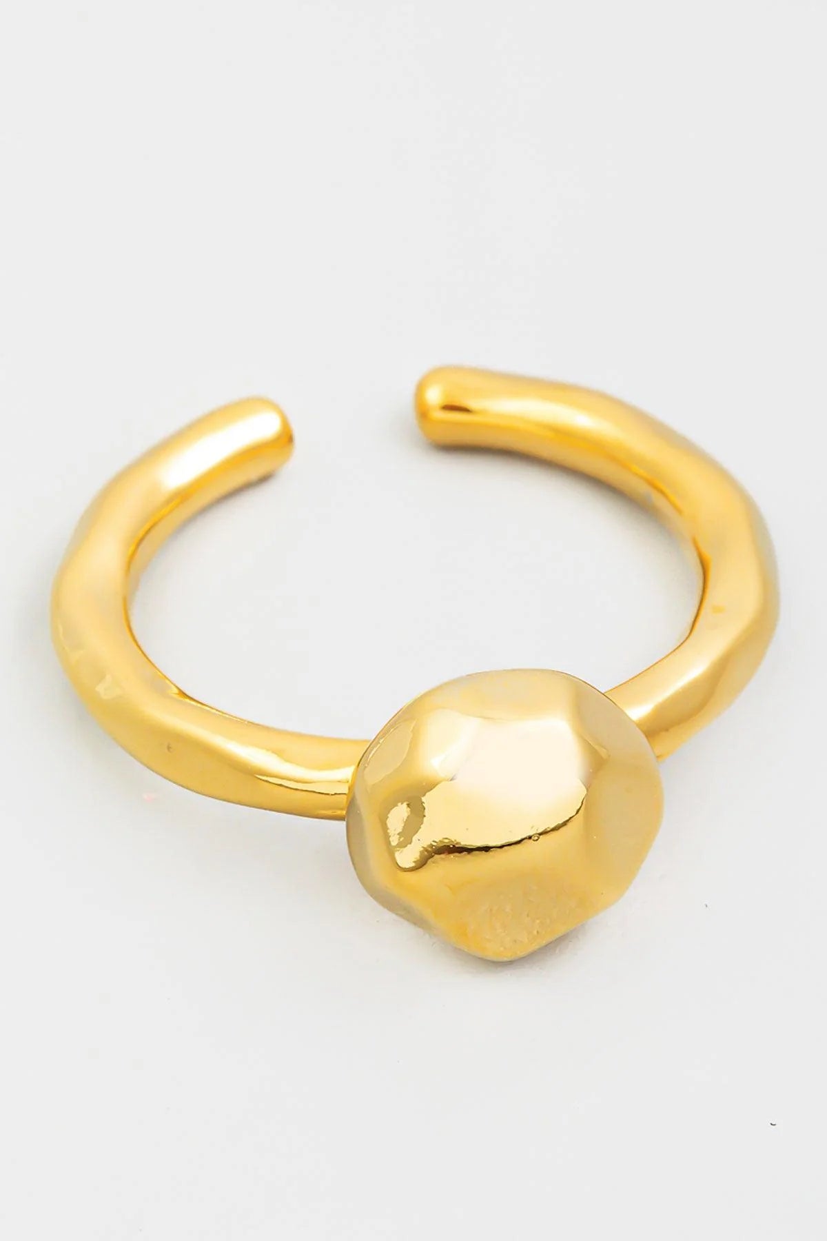 Ball Chunk Adjustable Gold Ring