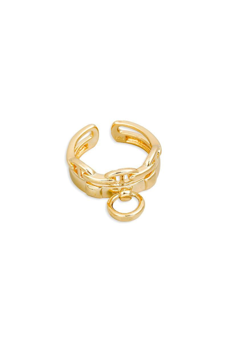 Double Band Mariner Chain Link Ring