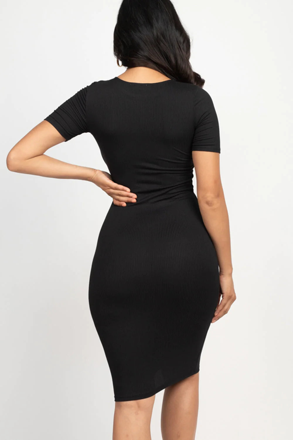 Ribbed Bodycon Midi Dress 