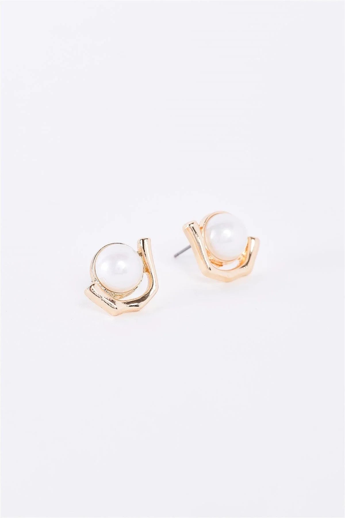 Gond & Pearl Geo Stud Earrings