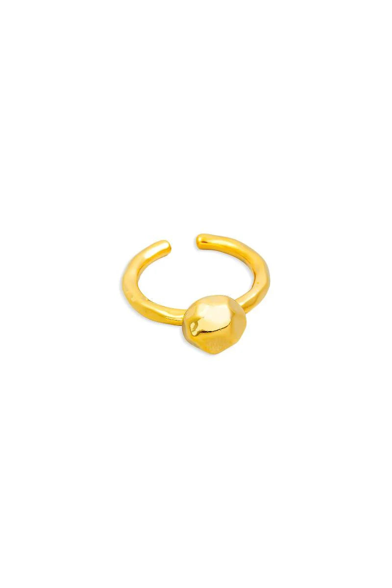 Ball Chunk Adjustable Gold Ring