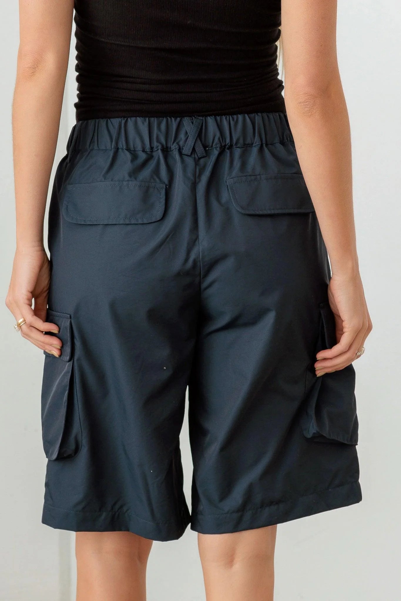 Navy Cargo Bermuda Shorts